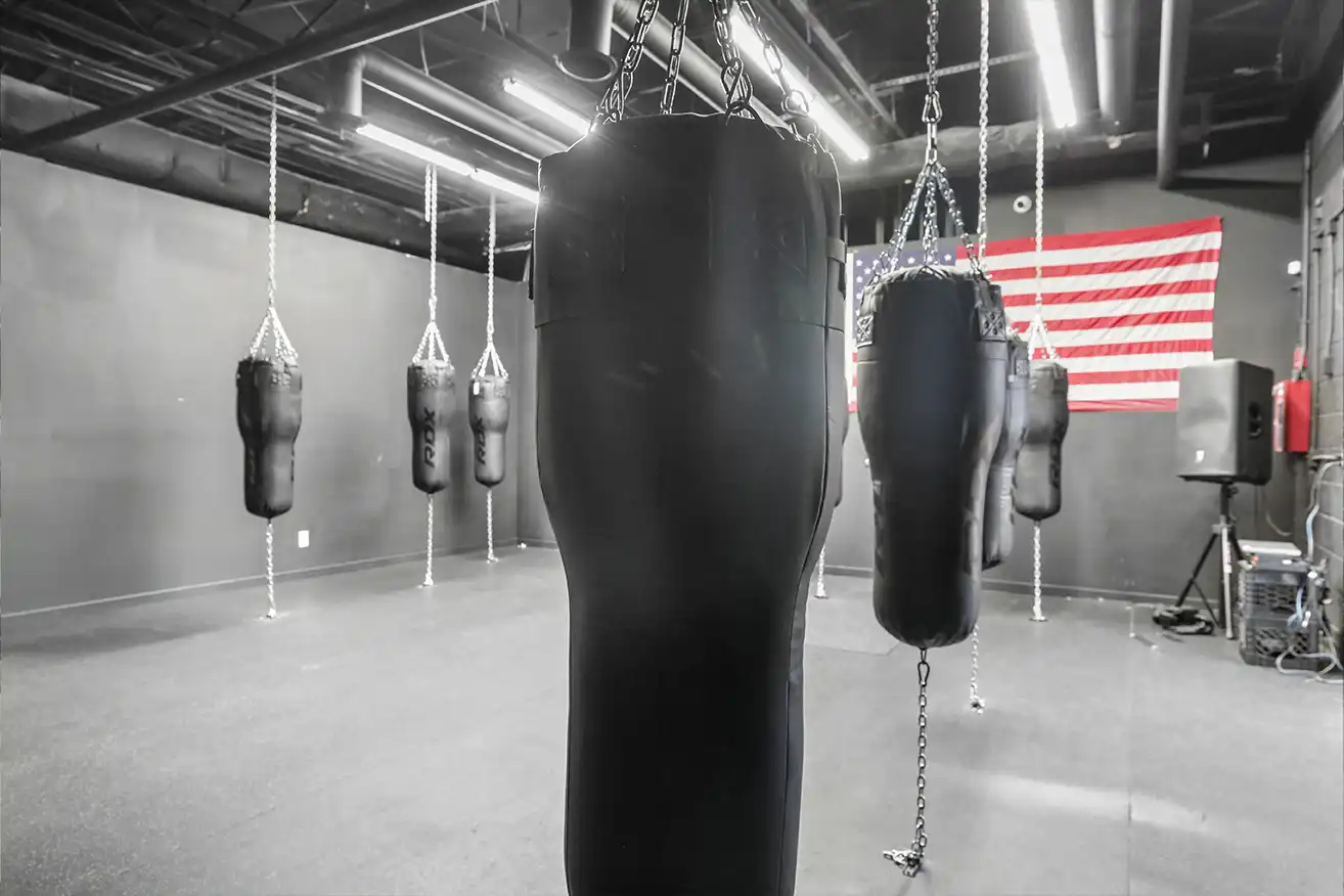 Heavy bags at Wolf Gym Utica